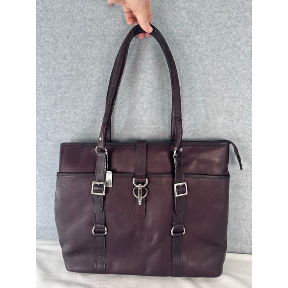 Claire Chase Handbags - Claire Chase Executive 13"-15" Laptop Bag Dark Brown Leather Pockets Business
